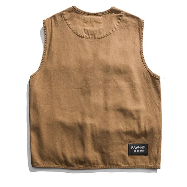 Retro Multi-pocket Tool Cargo Vest