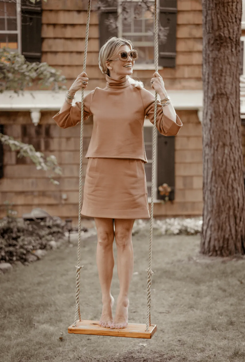 SAMPLE Boxy Turtleneck - Caramel Knit