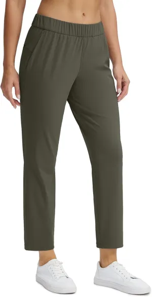 Seamaid Women's Golf Pants with Deep Pockets 7/8 Stretch Athletic Travel Pants for Casual Lounge
