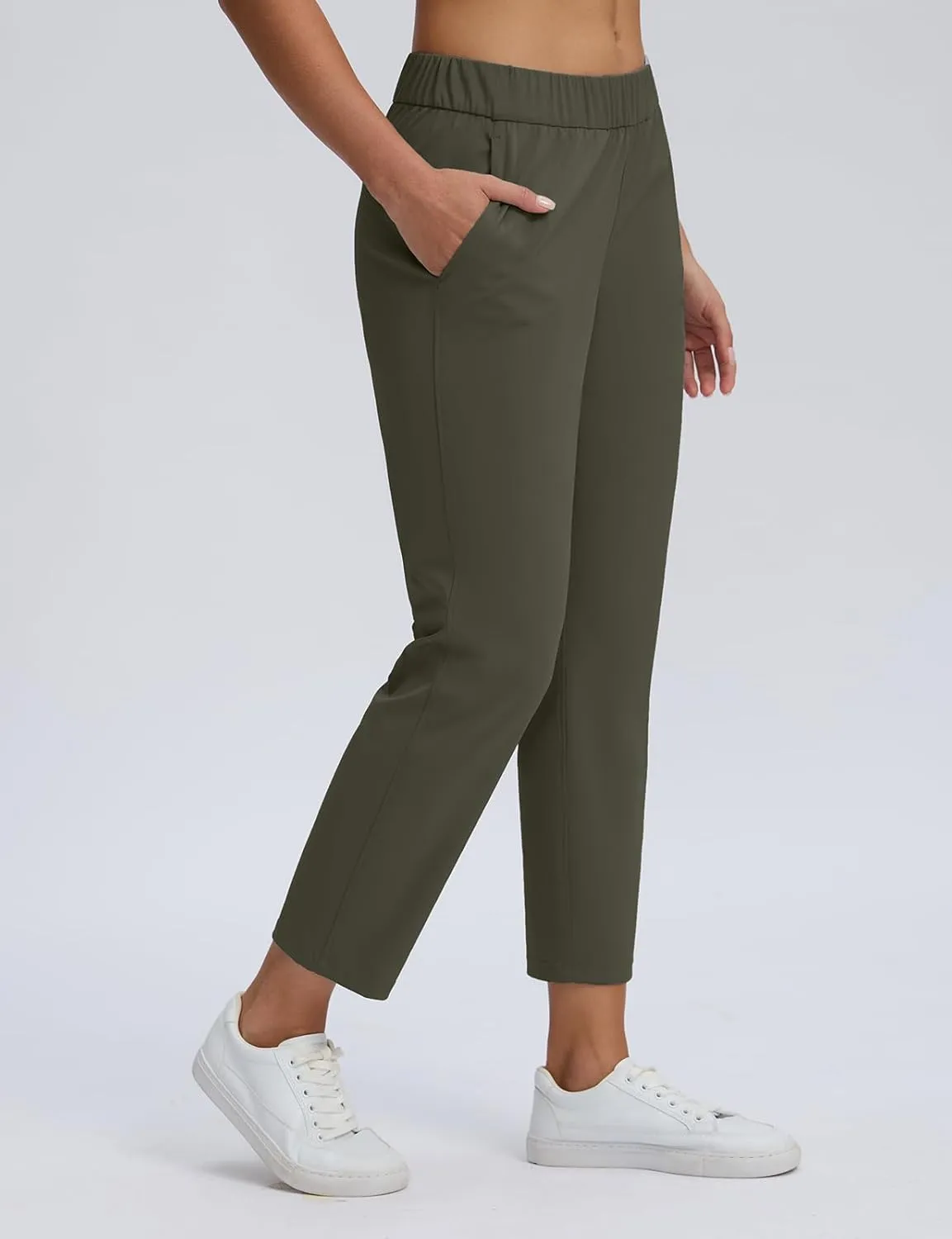 Seamaid Women's Golf Pants with Deep Pockets 7/8 Stretch Athletic Travel Pants for Casual Lounge