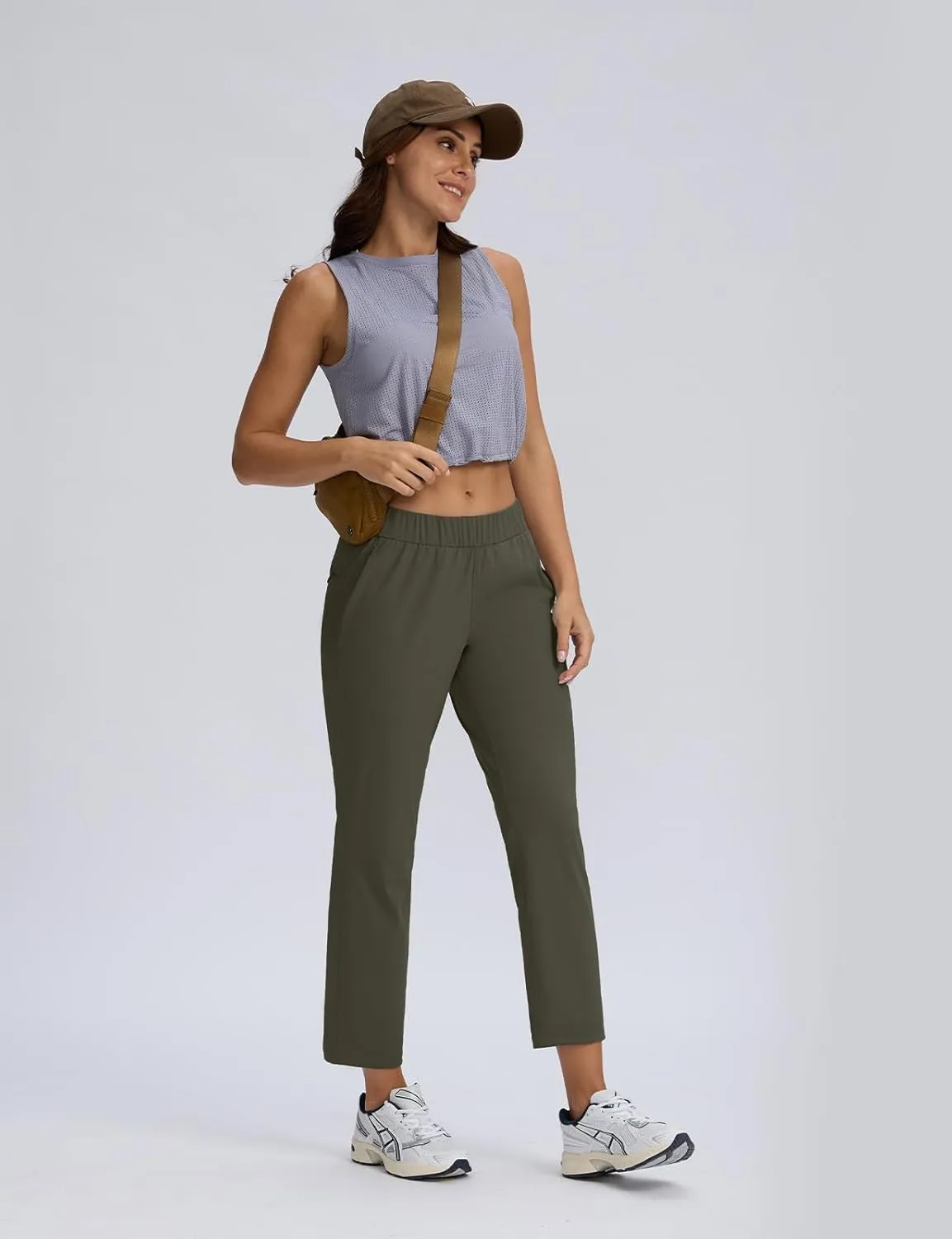 Seamaid Women's Golf Pants with Deep Pockets 7/8 Stretch Athletic Travel Pants for Casual Lounge