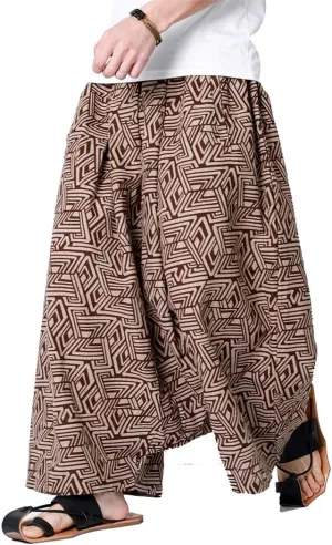 Seidarise Men's Harem Pants Hip hop Joggers Baggy Wide Leg Pants Casual Harem Linen Japanese Yoga