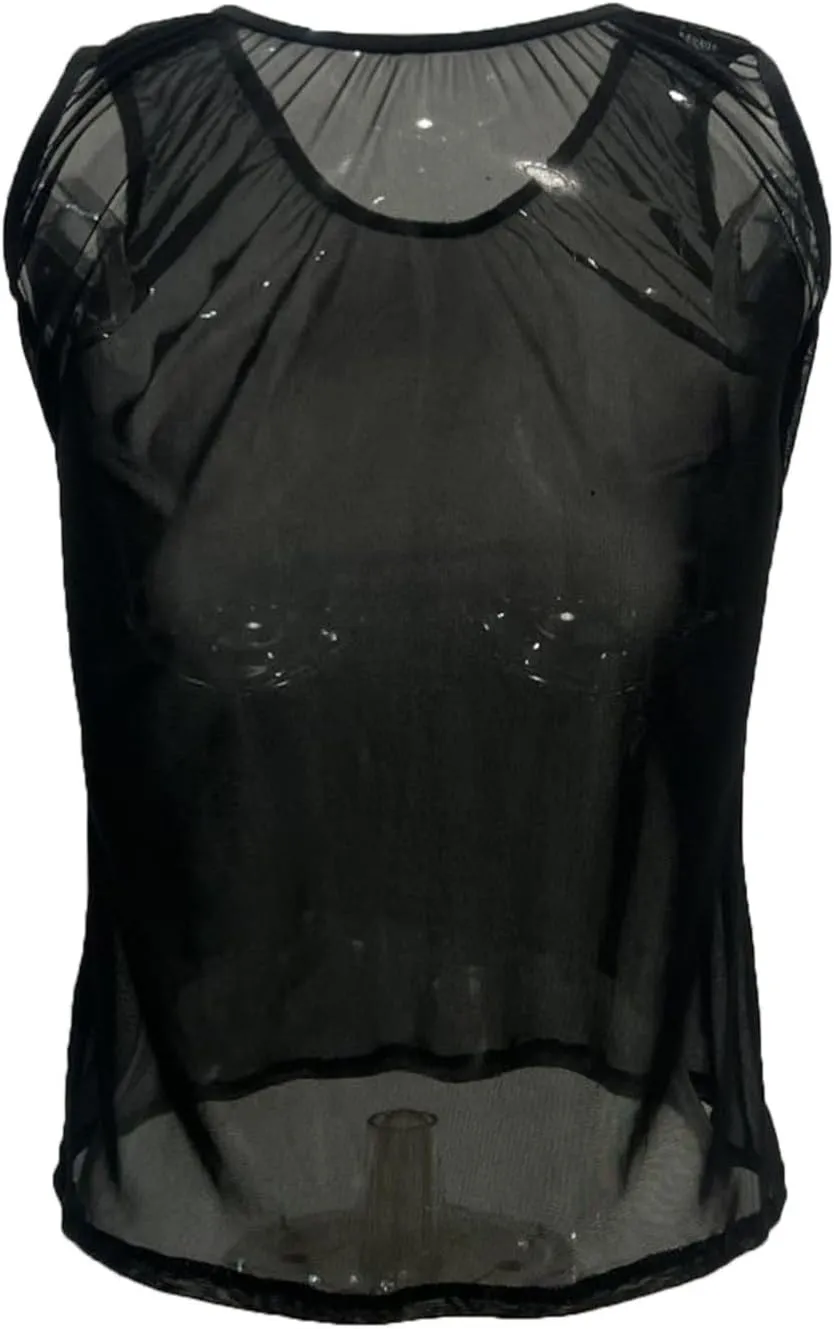 Sexy Lingerie for Women Naughty Sex Plus Size Mesh Sheer Transparent See Through Camisole Tops Silky Cut Out Trendy Tank Top