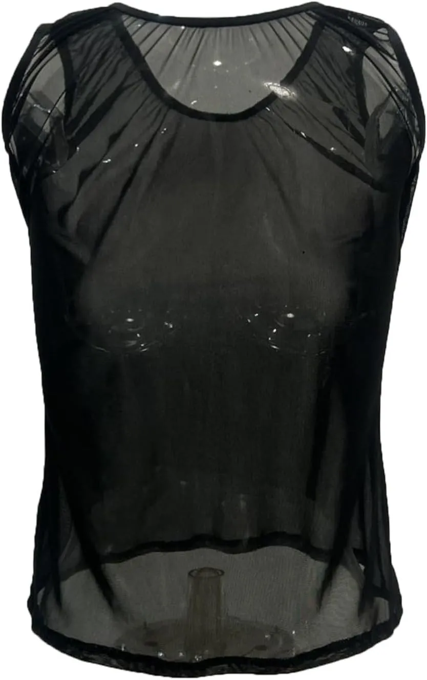 Sexy Lingerie for Women Naughty Sex Plus Size Mesh Sheer Transparent See Through Camisole Tops Silky Cut Out Trendy Tank Top