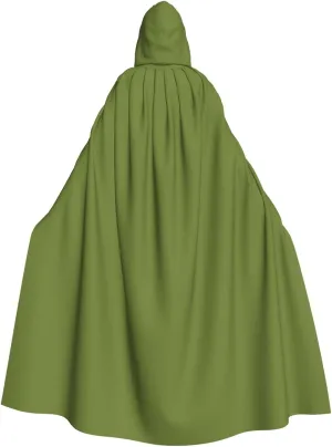 Solid dark green Prints Hooded Cloak for Halloween, Role-Playing, and Costume Parties