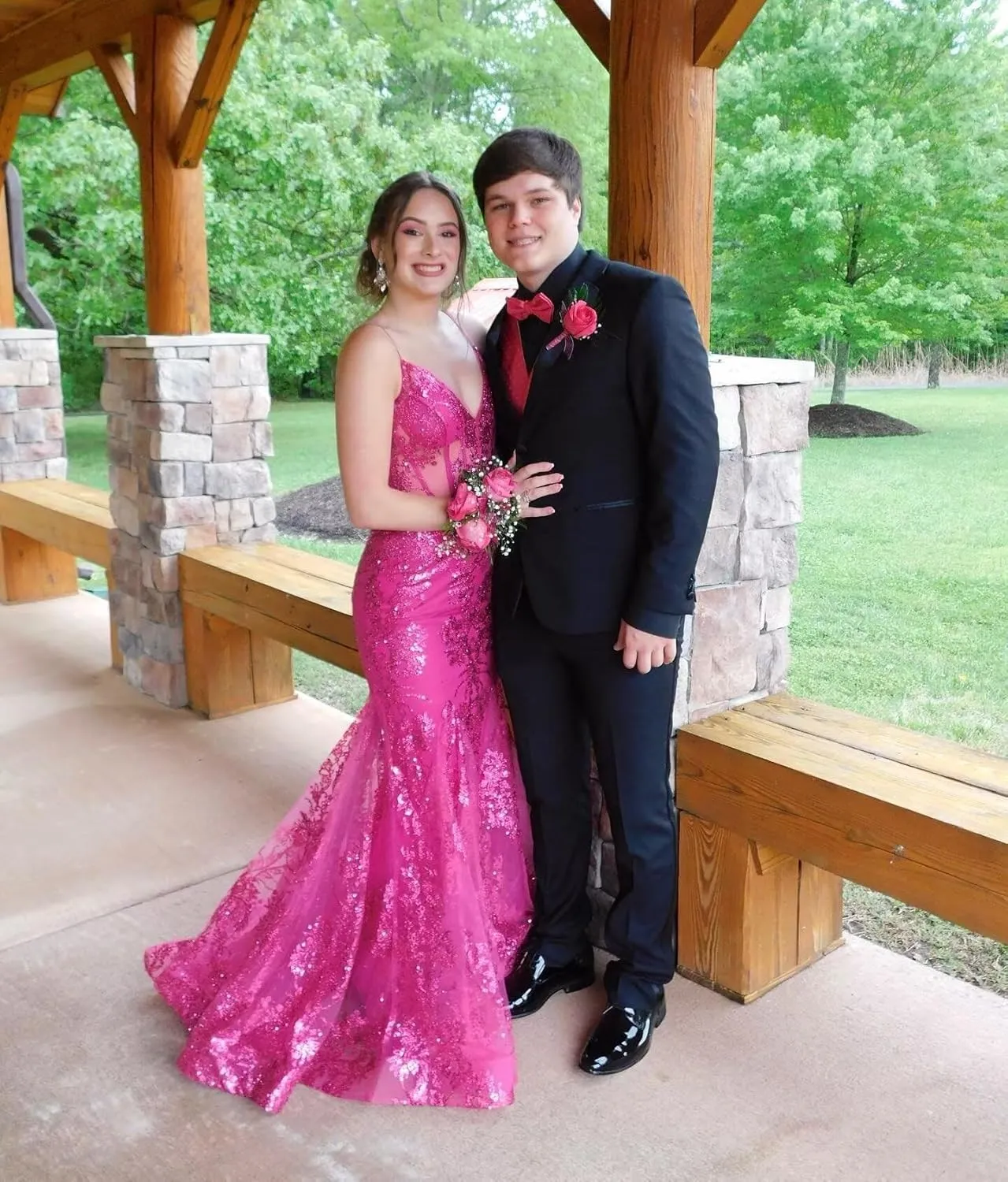 Sparkly Sequin Mermaid Prom Dress for Women 2025 Lace Applique Formal Evening Dresses V Neck Straps Backless Party Gowns P36