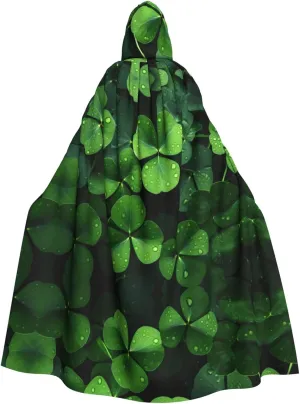 St Patricks Day Leaves Prints Hooded Cloak for Halloween, Role-Playing, and Costume Parties