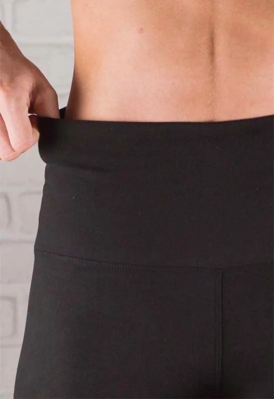 Super Soft Fleece Lined 3" Waist Leggings - Black