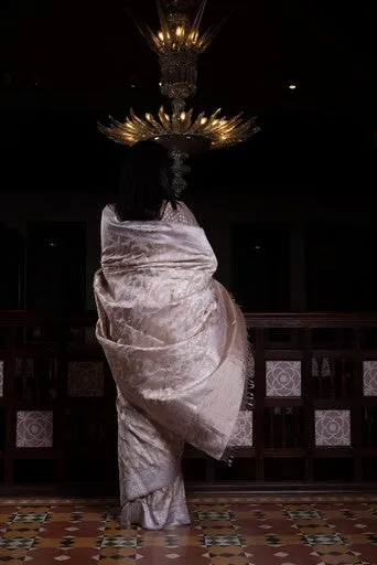 Surkh Surur' Ret Jaal Zari Pure Silk Benarasi Handloon Sari