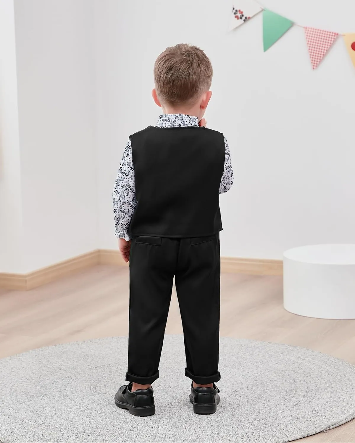 WESIDOM Toddler Boy Clothes Suit Formal Dress Shirt Bowtie Vest Boutonniere Suspender Pants Boys Gentleman Outfits Set