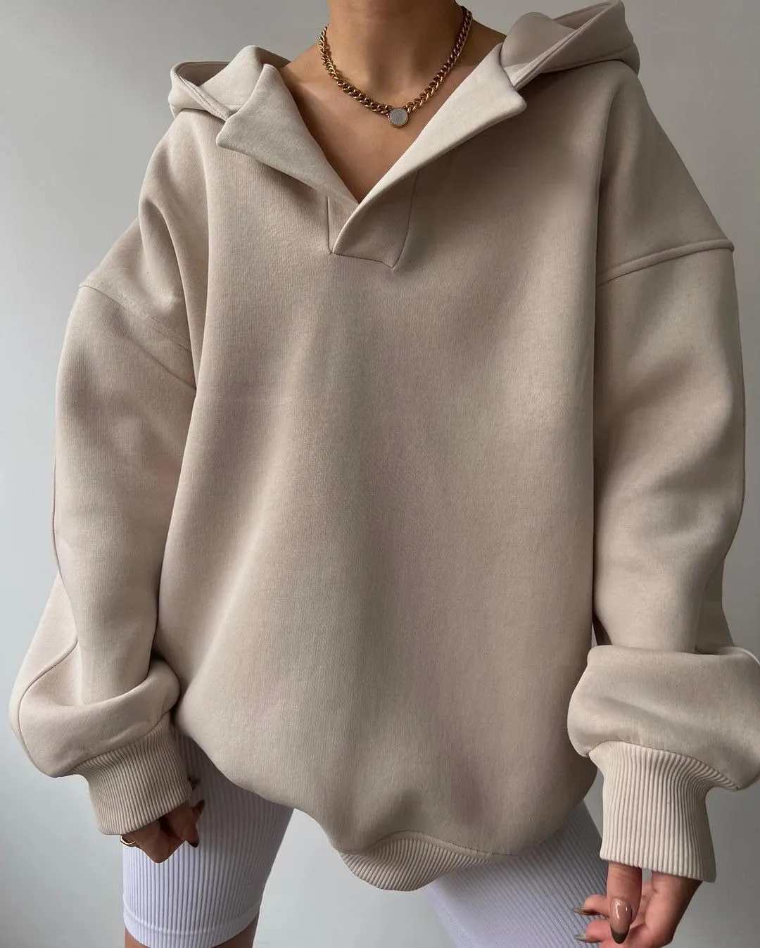 Women Oversized Hoodie Athletic Fleece Baggy Sweatshirt Acubi Basic Long Sleeve Workout Pullover Emo Fall Clothes