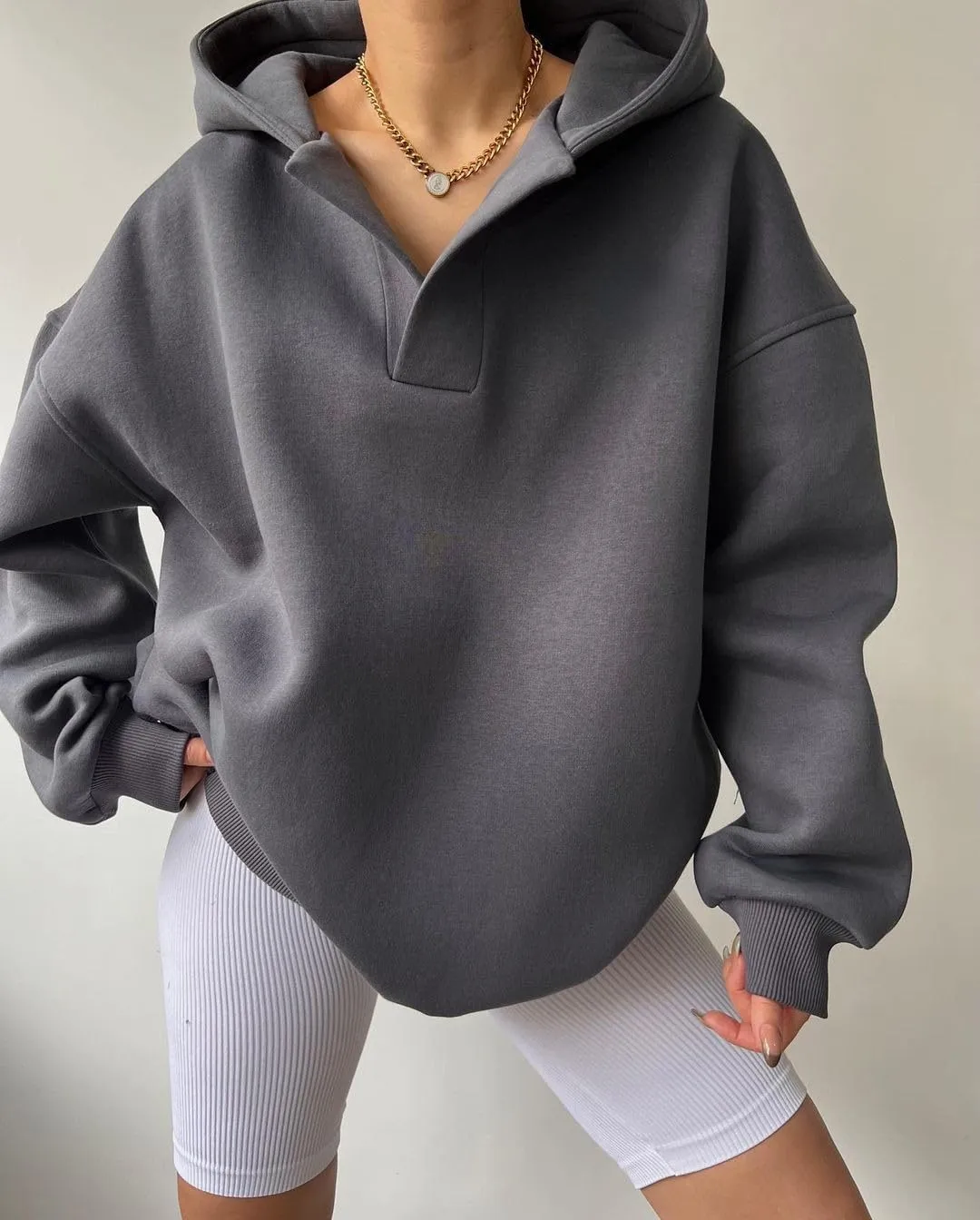 Women Oversized Hoodie Athletic Fleece Baggy Sweatshirt Acubi Basic Long Sleeve Workout Pullover Emo Fall Clothes