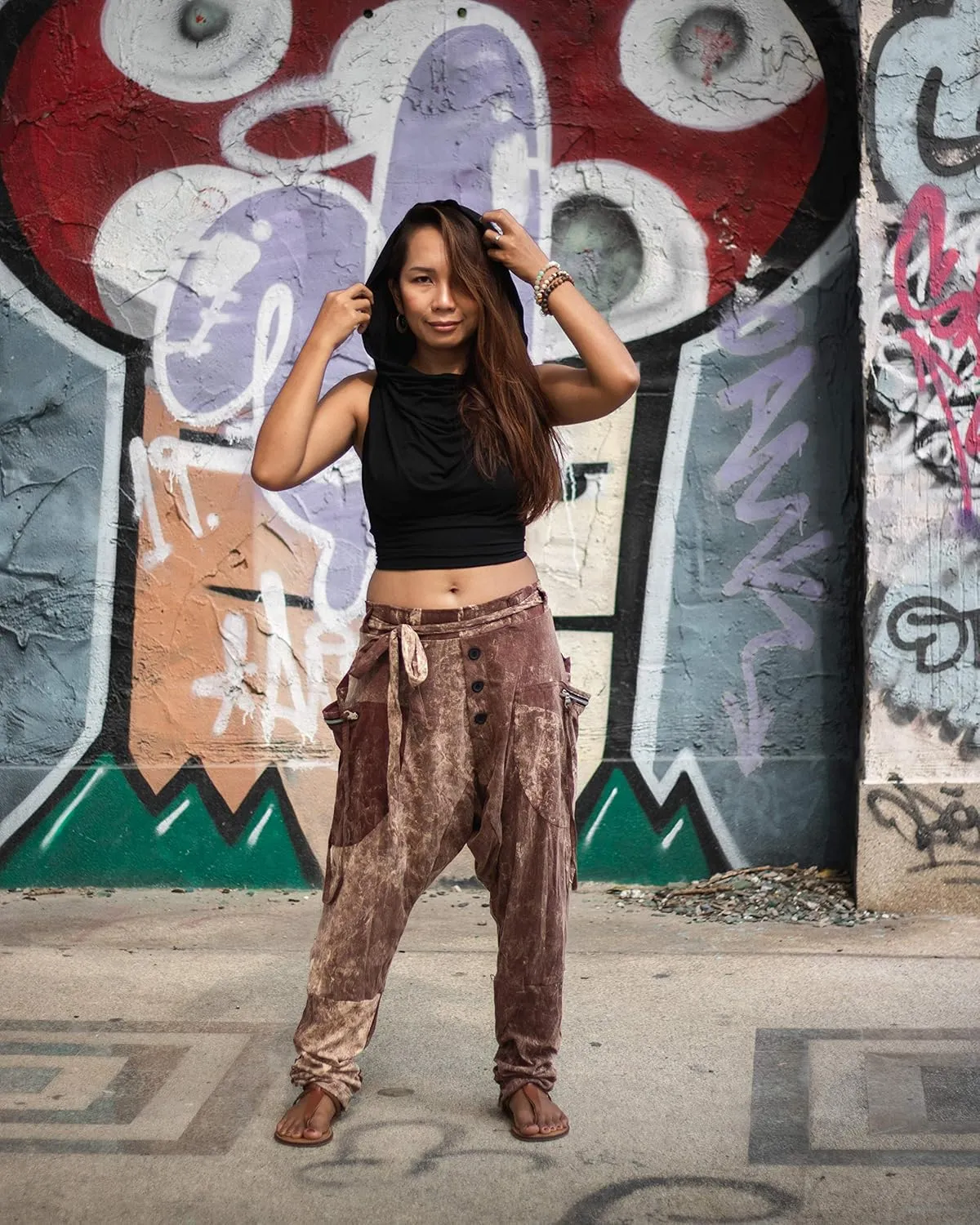 Women's Harem Loose Yoga Travel Lounge Pants with Pockets Casual Boho