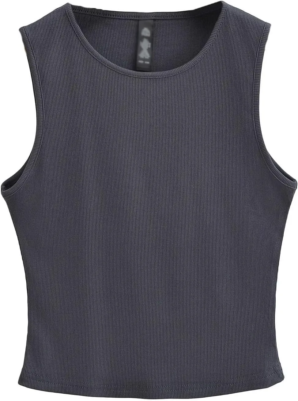 Women's Knitted Sleeveless Short Camisole Round Neck Summer Casual Slim Fit Tank Top