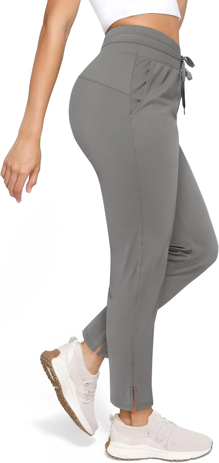 Women's Pants with Deep Pockets, 7/8 Stretch Ankle Sweatpants for Golf, Athletic, Lounge, Travel, Work