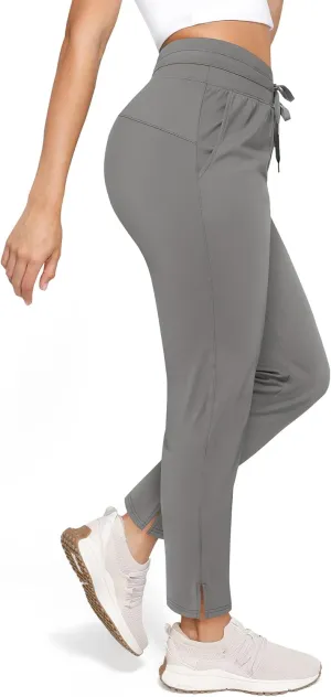 Women's Pants with Deep Pockets, 7/8 Stretch Ankle Sweatpants for Golf, Athletic, Lounge, Travel, Work