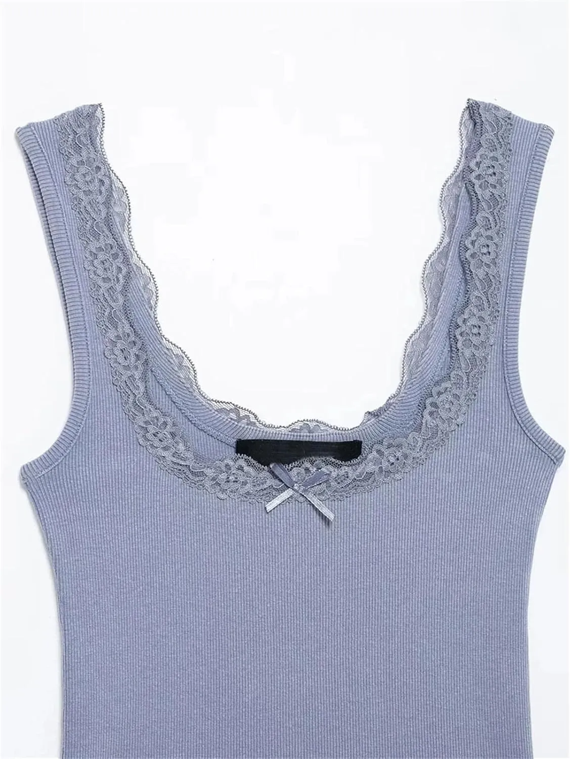 Women's Square Neck Sleeveless Camisole Ruffled Thin Summer Casual Slim Fit Top