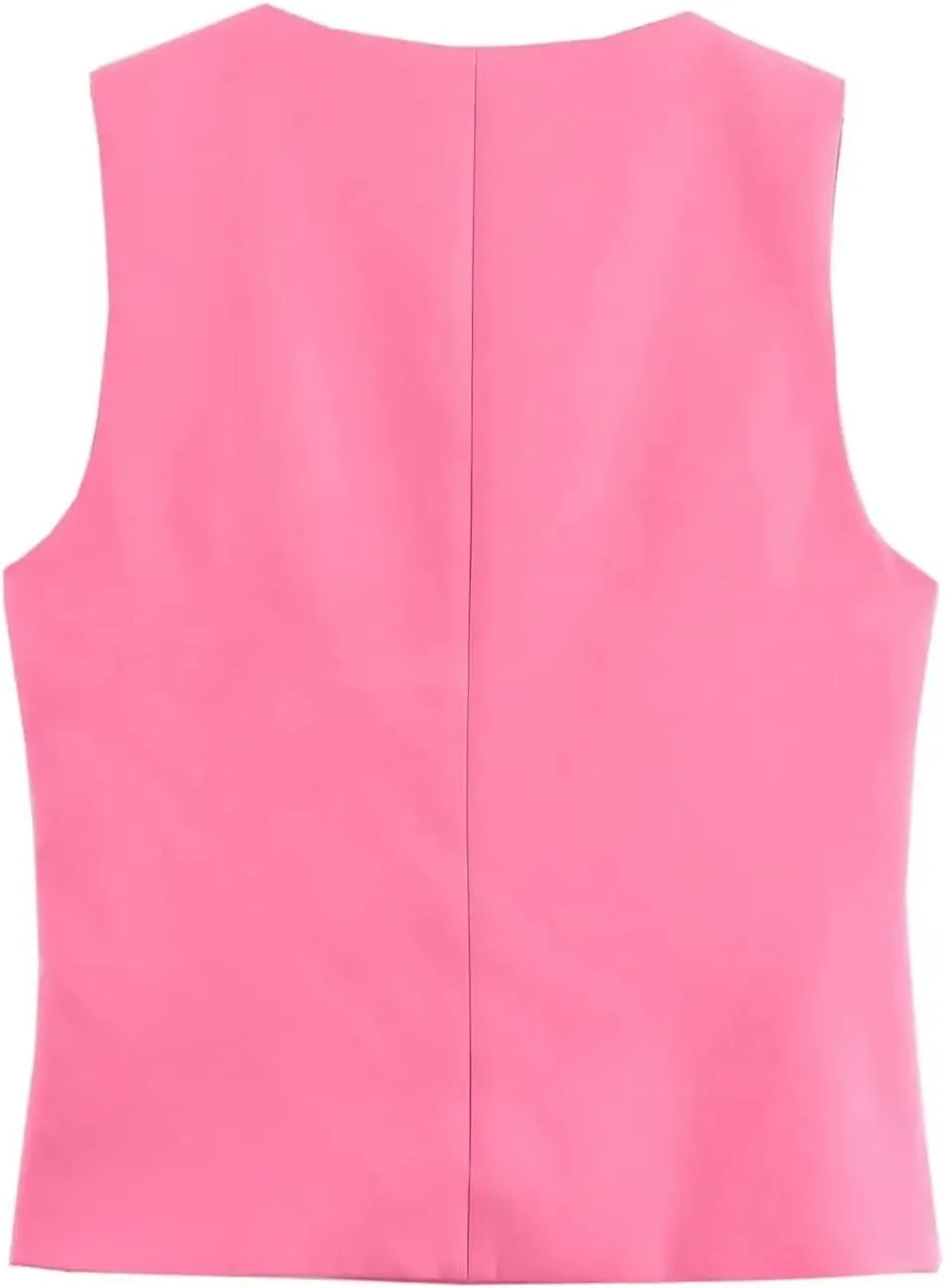 Women's Square Neck Solid Color Tank Top High Street Sleeveless Side Zipper Casual Camisole