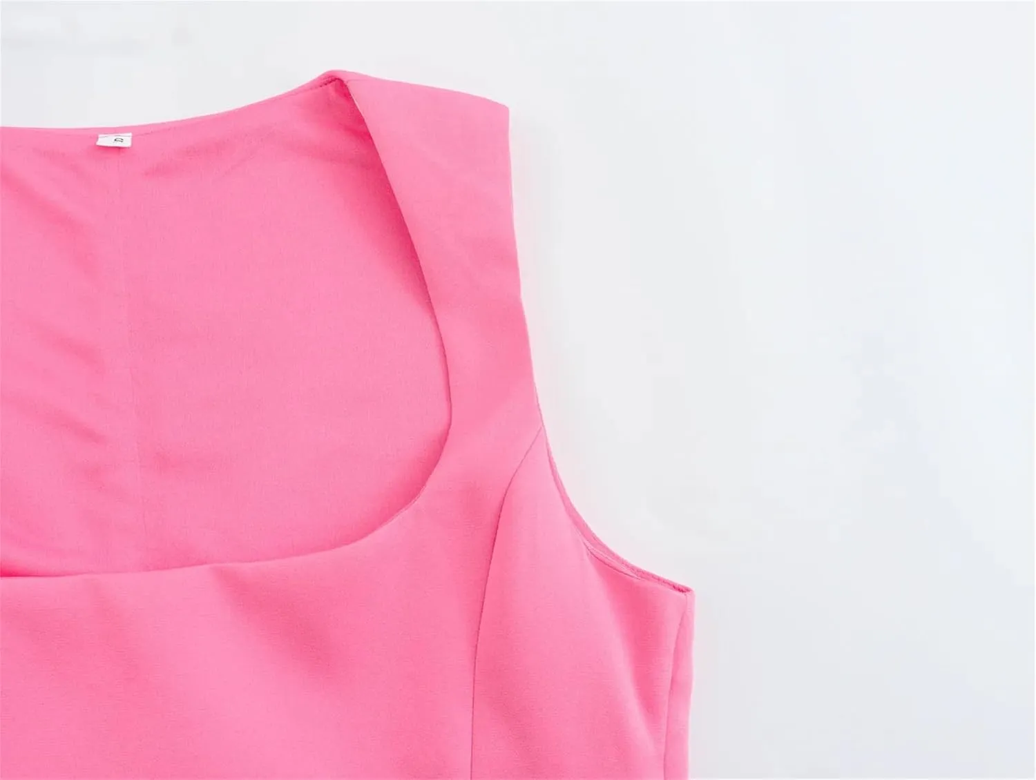 Women's Square Neck Solid Color Tank Top High Street Sleeveless Side Zipper Casual Camisole