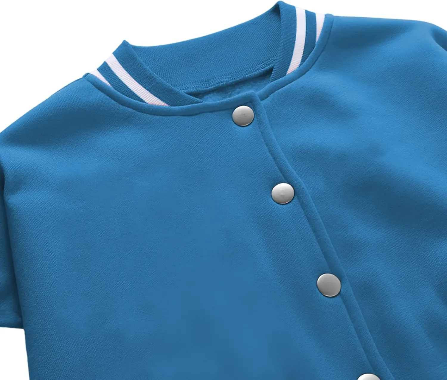 Xaspee Women's Casual Baseball Jacket Faux Leather Colorblock Button Crop Bomber Jacket