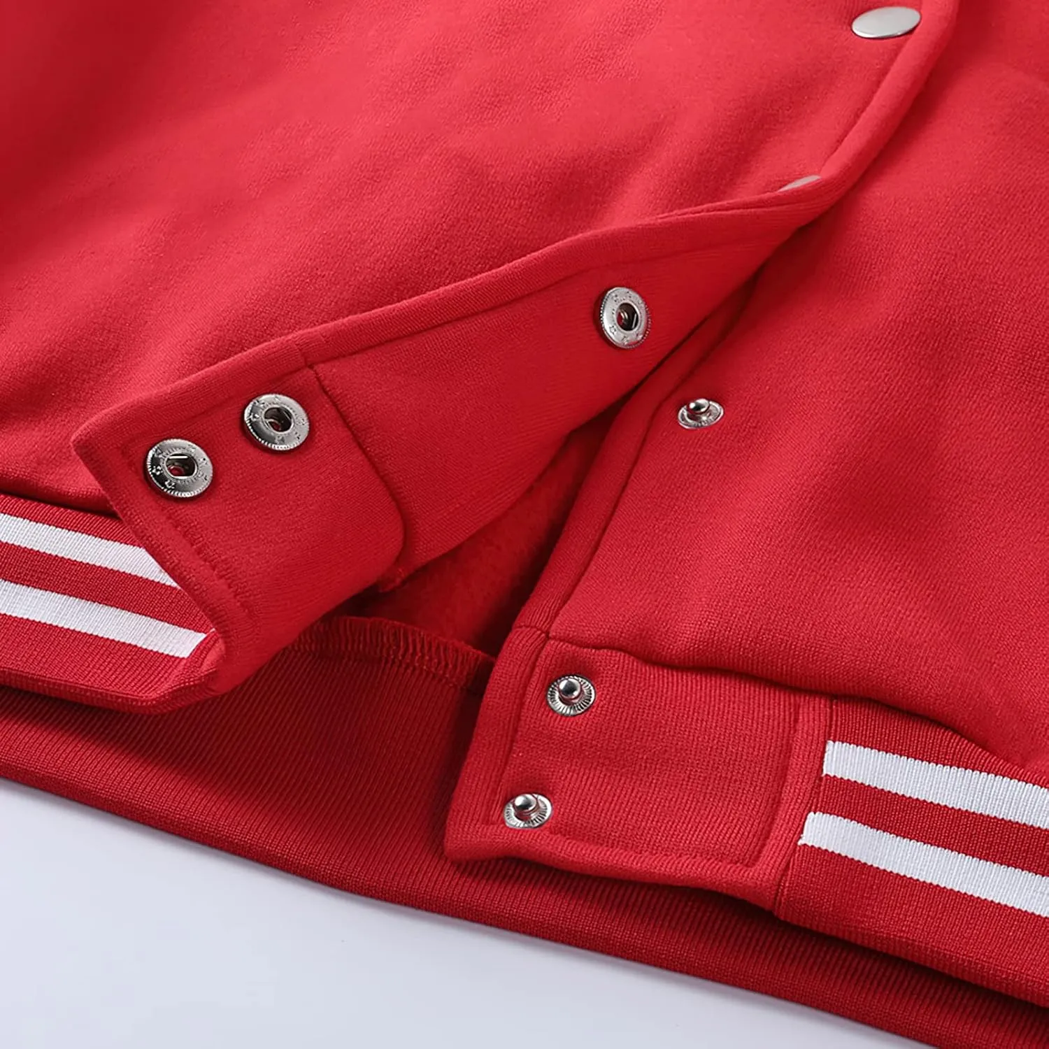 Xaspee Women's Casual Baseball Jacket Faux Leather Colorblock Button Crop Bomber Jacket