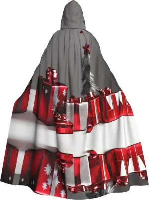 Xmas decoration Christmas Gift Prints Hooded Cloak for Halloween, Role-Playing, and Costume Parties