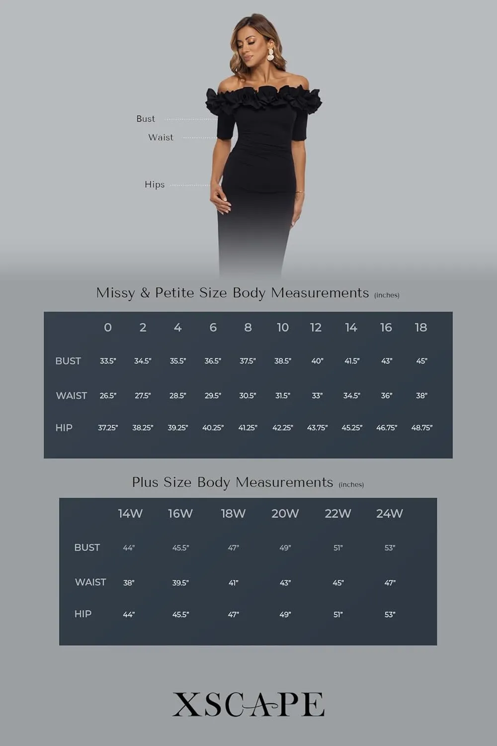 Xscape Women's Plus Size Long Off The Shoulder Scuba Crepe Slit Dress