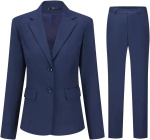 YUNCLOS Women's 2 Pieces Office Suit Set Long Sleeve Blazer Jacket and Suit Pants