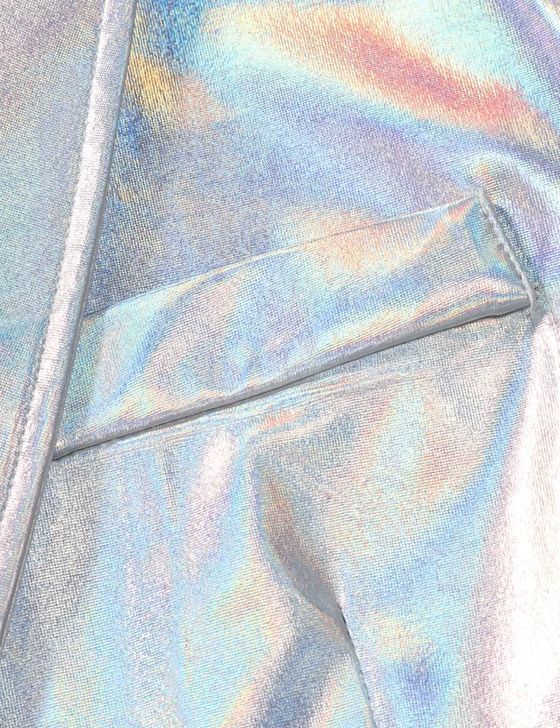 ZEROYAA Men's Metallic Shiny Suits Disco Sequin Blazer and Pants 2 Piece Sets for Party Prom